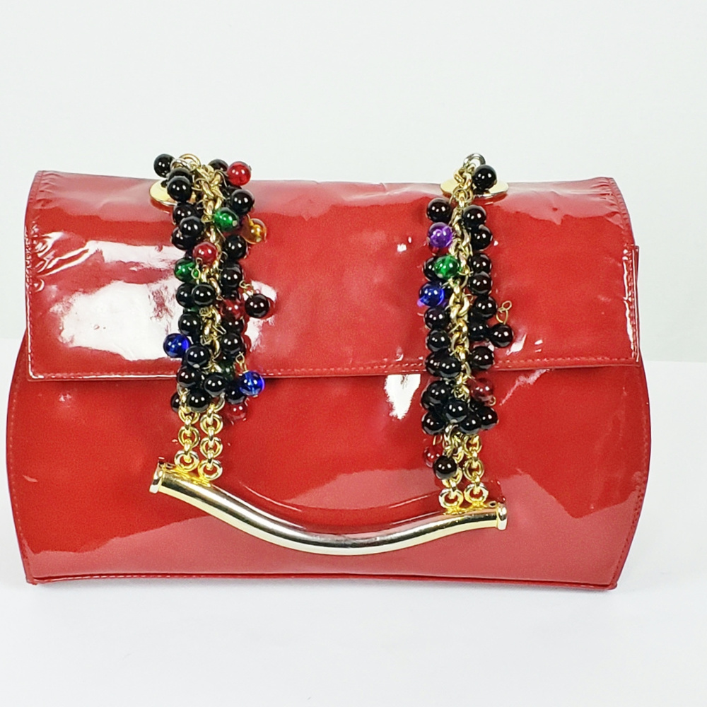 Versace  Gianni Versace embellished bag Vtg 1991 Patent Leather  collectible